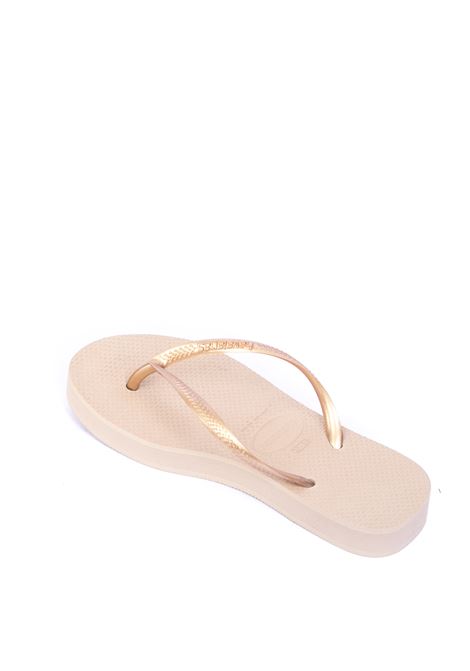 Golden slim flatform sandal HAVAIANAS | 4144537SLIMPLATFORM-0570